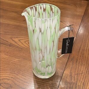 Dwell Studio Green and White Glass Pitcher, NWT